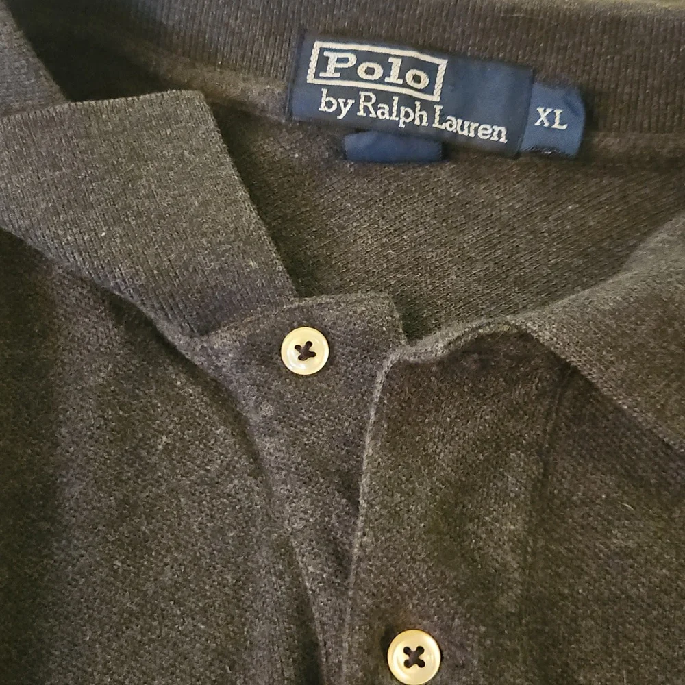 Y2K Polo by Ralph Lauren Long Sleeve Top – Dark Gray – Men’s XL